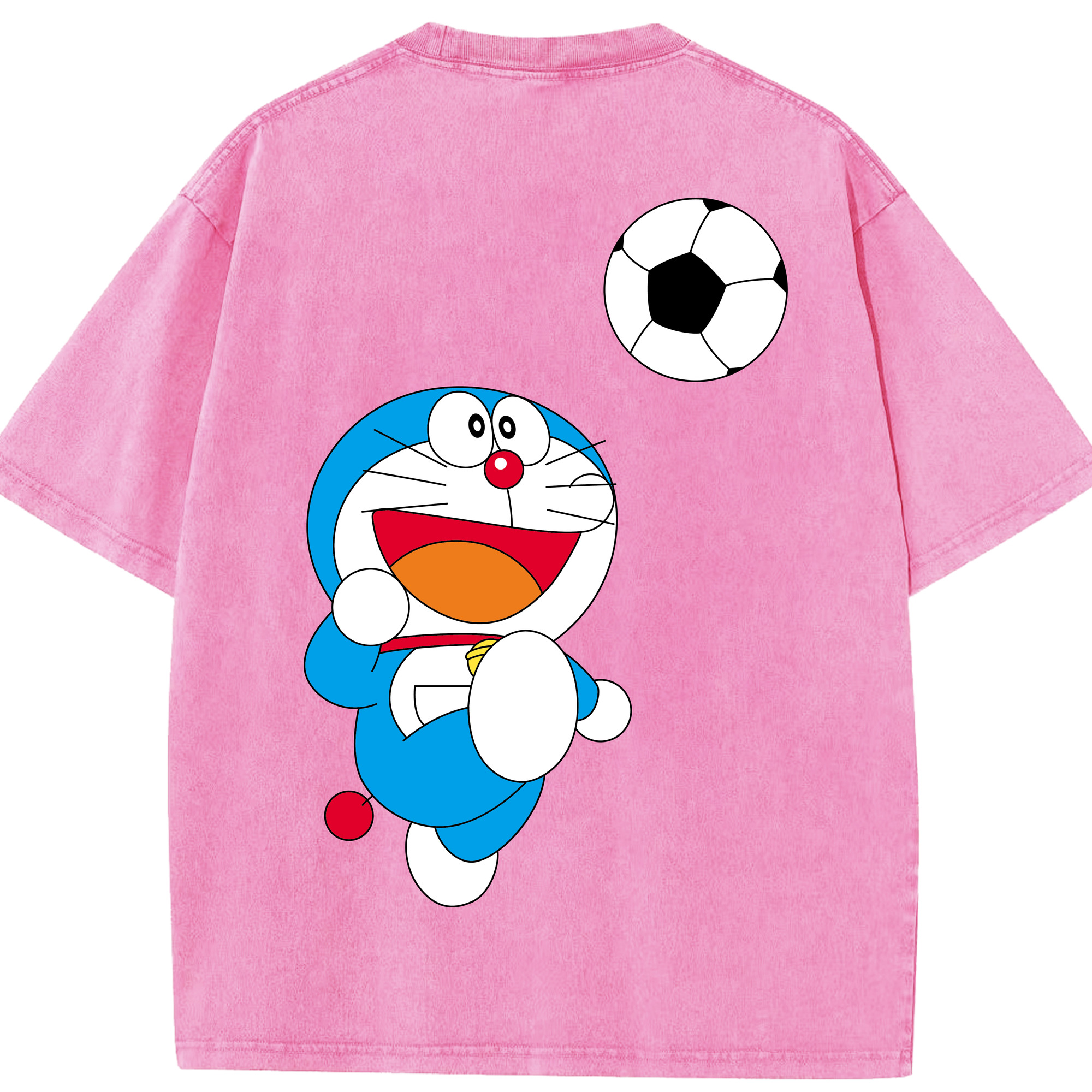 （画像用） ドラえもん Doraemon 綿100% ヴィンテージ風 半袖Tシャツ（背面プリント）